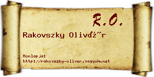 Rakovszky Olivér névjegykártya