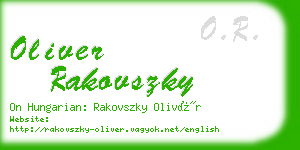 oliver rakovszky business card